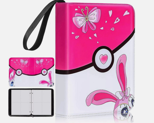 Pink pokemon card folder album - card,